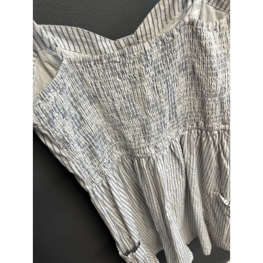 Abercrombie & Fitch Dress Womens M Sweetheart Mini Pinstripe Faux Button Pockets - Picture 4 of 5